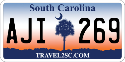 SC license plate AJI269