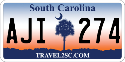 SC license plate AJI274