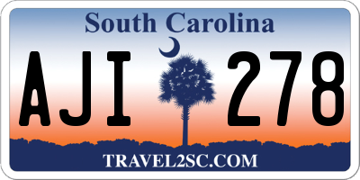 SC license plate AJI278
