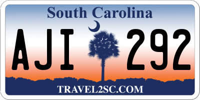 SC license plate AJI292