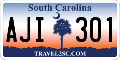 SC license plate AJI301