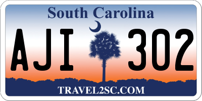 SC license plate AJI302
