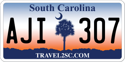 SC license plate AJI307