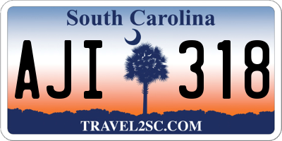 SC license plate AJI318