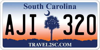 SC license plate AJI320
