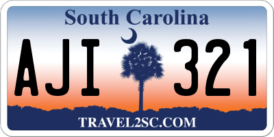 SC license plate AJI321