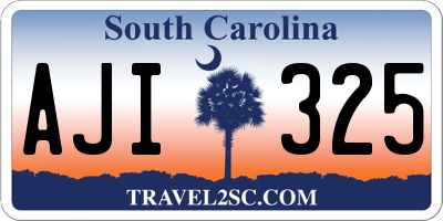 SC license plate AJI325