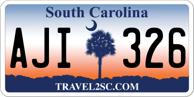 SC license plate AJI326