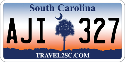 SC license plate AJI327