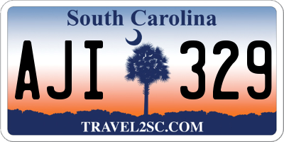 SC license plate AJI329