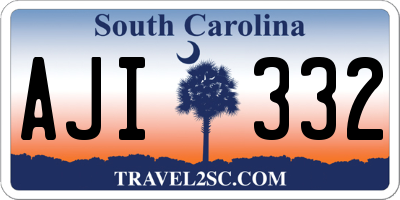SC license plate AJI332