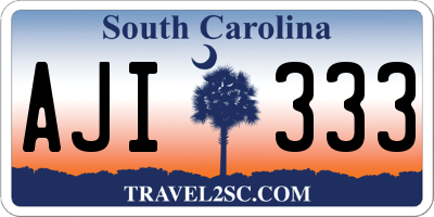 SC license plate AJI333