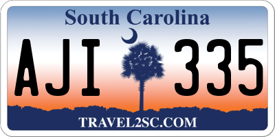 SC license plate AJI335