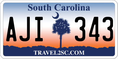 SC license plate AJI343
