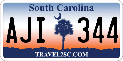 SC license plate AJI344