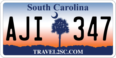 SC license plate AJI347