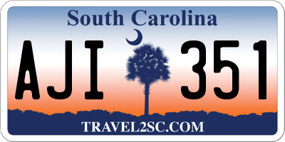 SC license plate AJI351