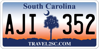 SC license plate AJI352