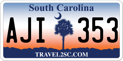 SC license plate AJI353