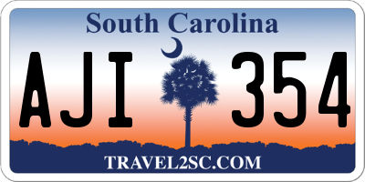 SC license plate AJI354