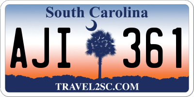 SC license plate AJI361