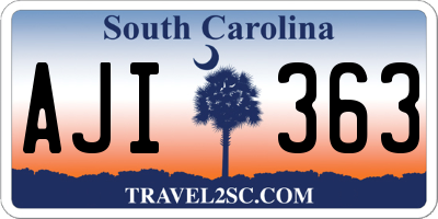 SC license plate AJI363