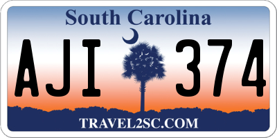 SC license plate AJI374