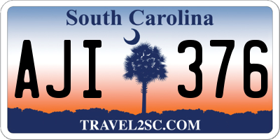 SC license plate AJI376