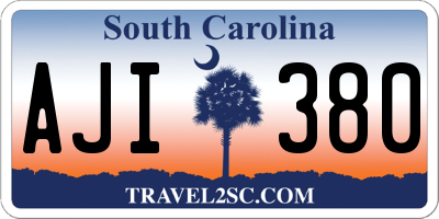 SC license plate AJI380