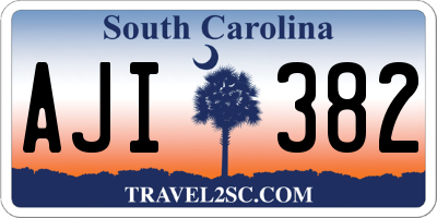 SC license plate AJI382