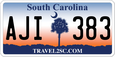 SC license plate AJI383