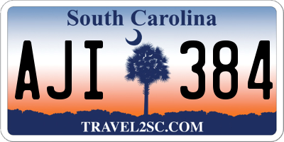 SC license plate AJI384
