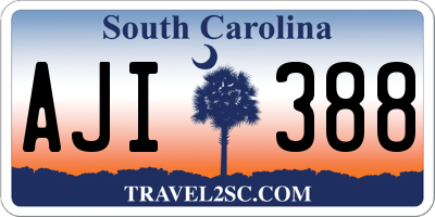 SC license plate AJI388