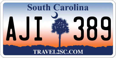 SC license plate AJI389