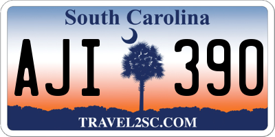 SC license plate AJI390