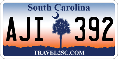 SC license plate AJI392