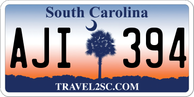 SC license plate AJI394