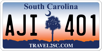 SC license plate AJI401