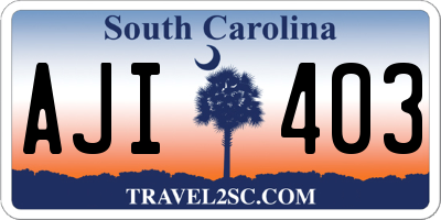SC license plate AJI403