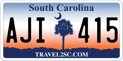 SC license plate AJI415