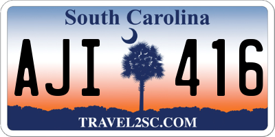 SC license plate AJI416