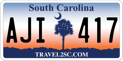 SC license plate AJI417