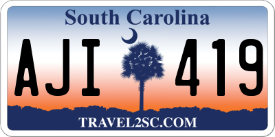 SC license plate AJI419