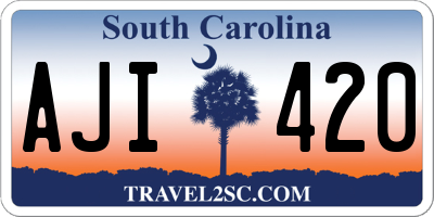 SC license plate AJI420