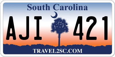 SC license plate AJI421