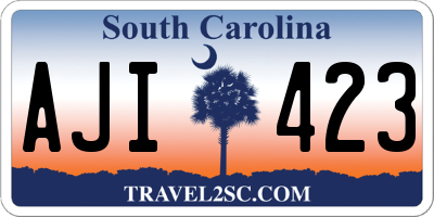 SC license plate AJI423