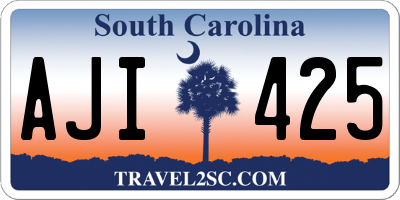 SC license plate AJI425