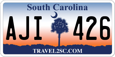 SC license plate AJI426