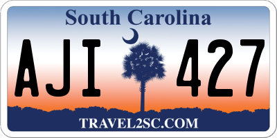 SC license plate AJI427