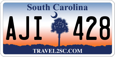 SC license plate AJI428